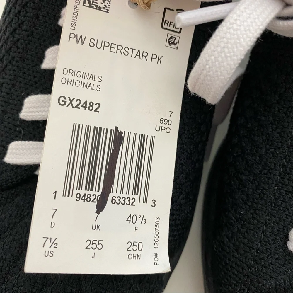 Adidas x Pharrell Williams GX2482 Superstar Primeknit Sneakers Core Black